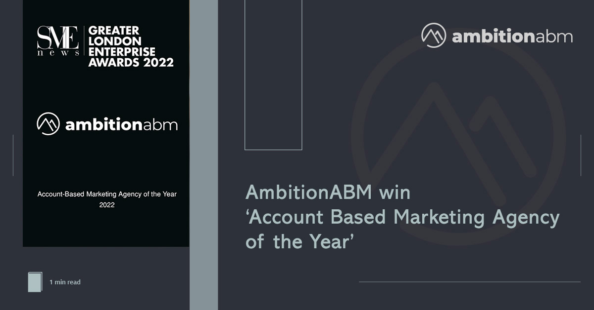 AmbitionABM win 'Account-Based Marketing Agency of the Year'